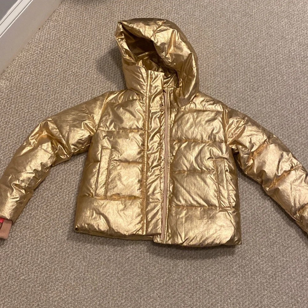 Girls Crewcuts Puffer Jacket GOLD/ROSE GOLD sz 12
